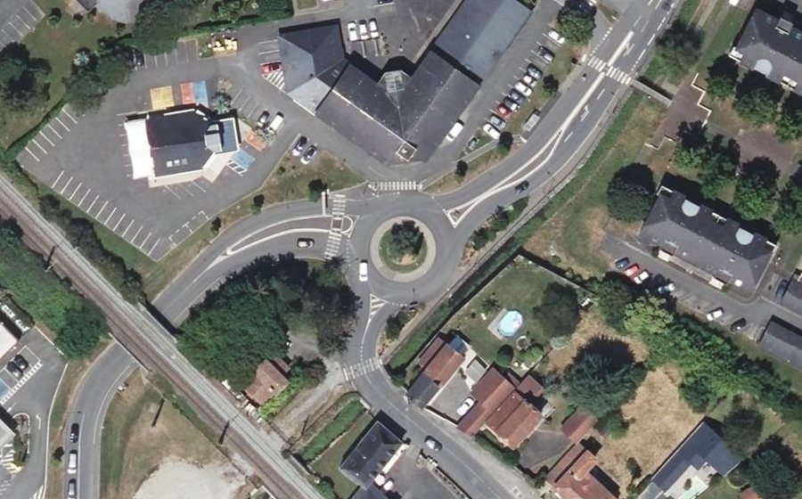 Vue aérienne du Rond-Point de l'Olivier