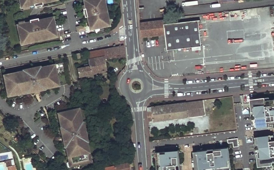 Vue aérienne du Rond-Point Ildevert Sentenac