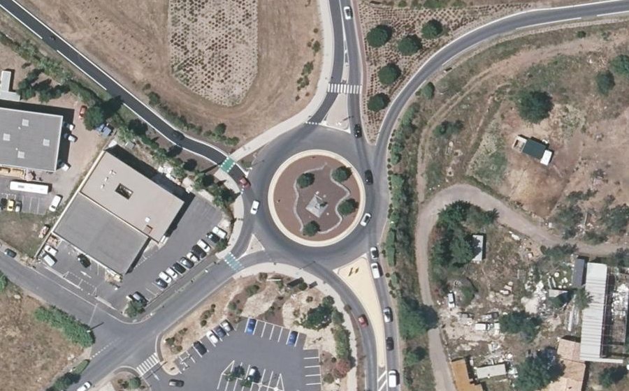 Vue aérienne du Rond-Point de l'Éphèbe
