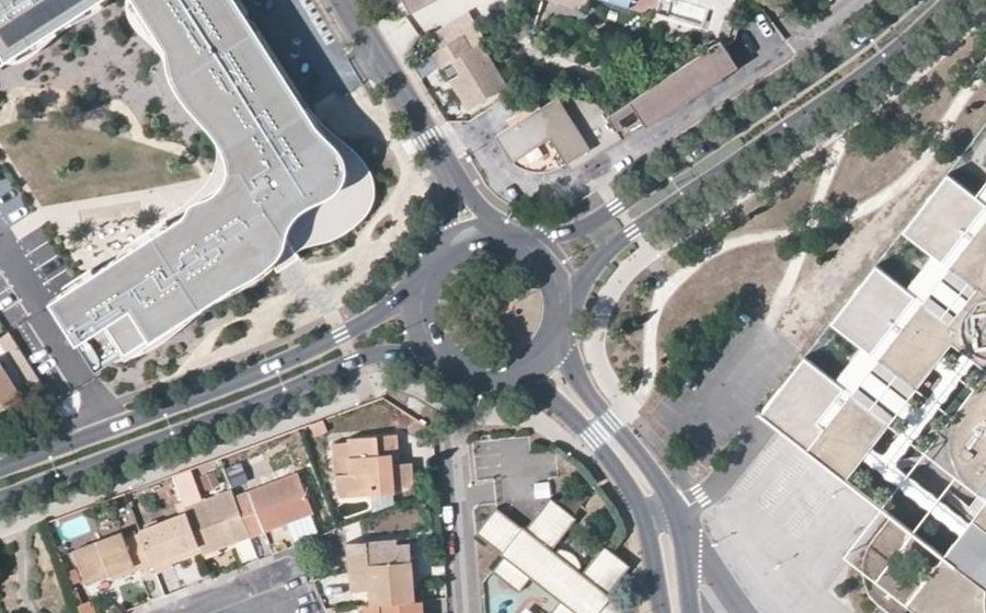Vue aérienne du Rond-Point Louis Fourestier