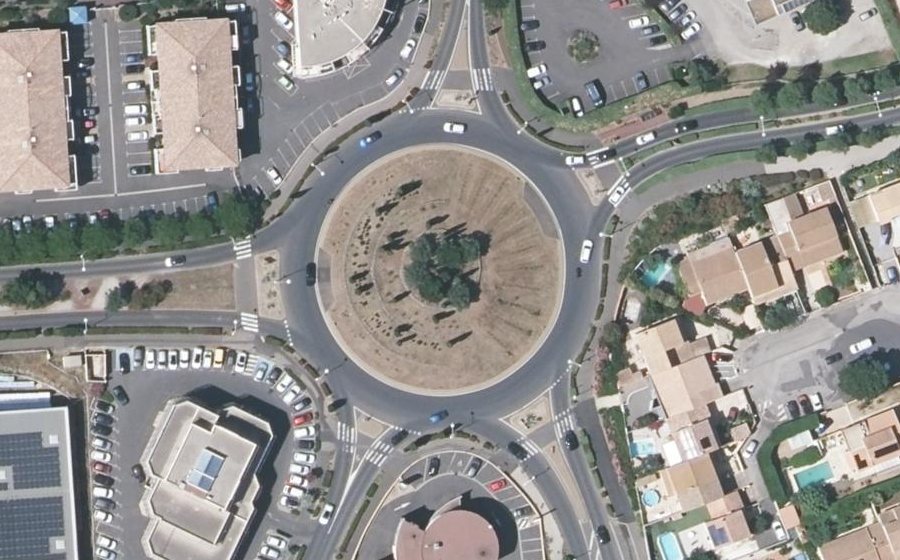 Vue aérienne du Rond-Point de la Méditerranée