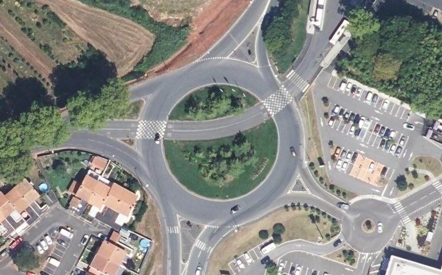 Vue aérienne du Rond-Point du Seignanx