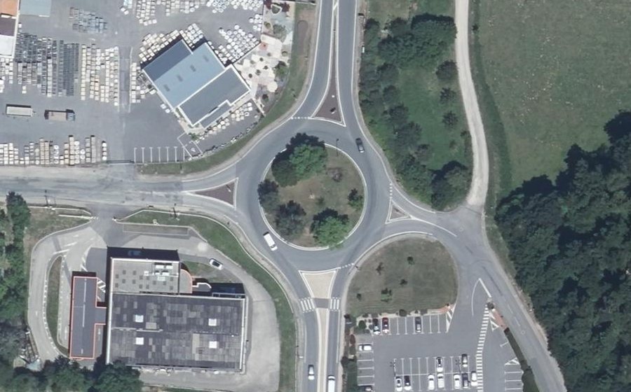Vue aérienne du Giratoire de Naujac
