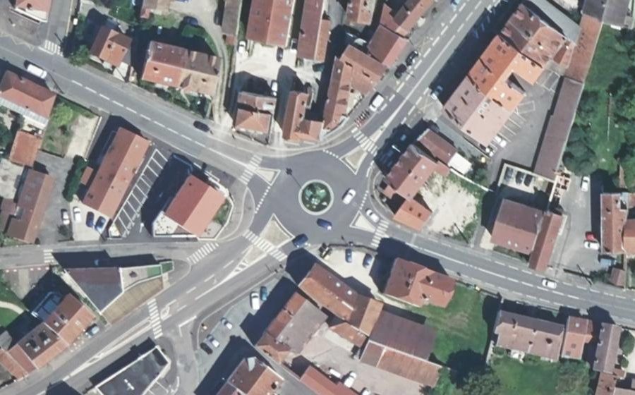 Vue aérienne du Carrefour de la Libération