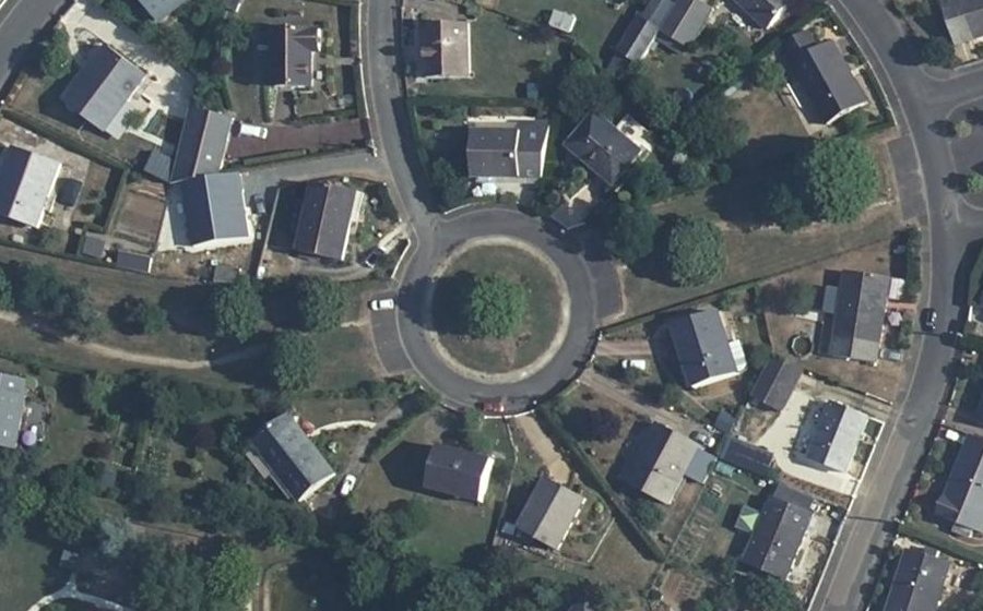 Vue aérienne du Rond-Point des Rosiers