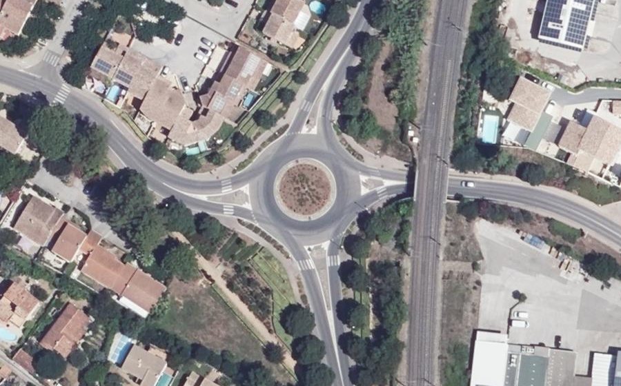 Vue aérienne du Rond-Point Antoine Pinay