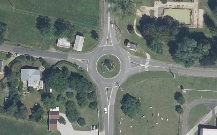 Vue aérienne du Rond-Point des Fantassins