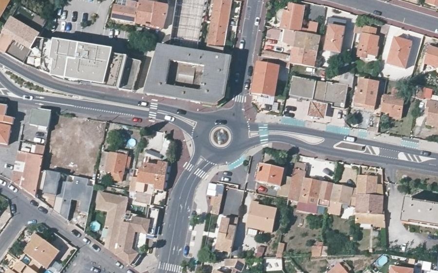 Vue aérienne du Rond-Point René Bouschet