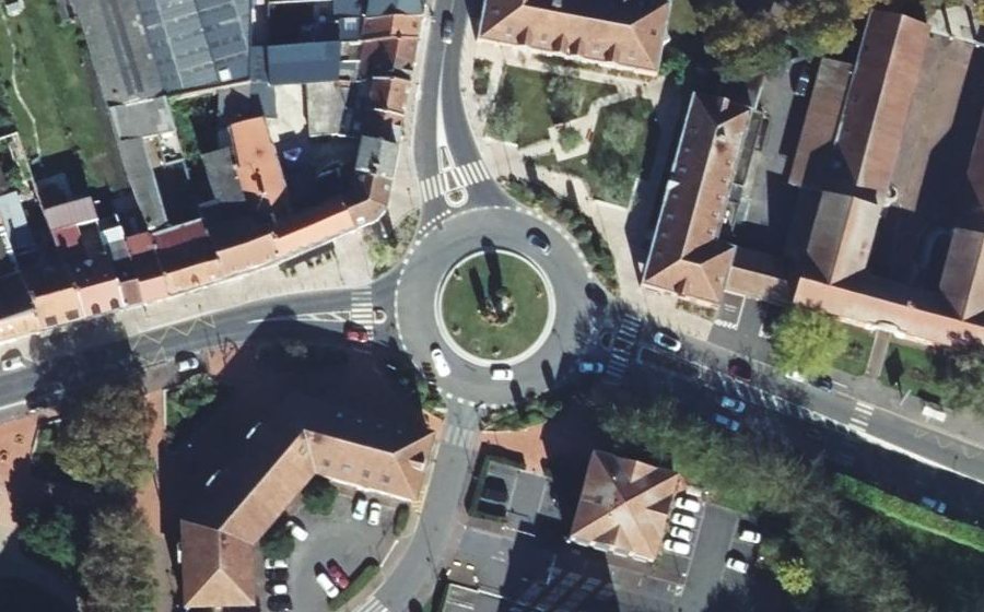 Vue aérienne du Rond-Point des Villes Jumelées
