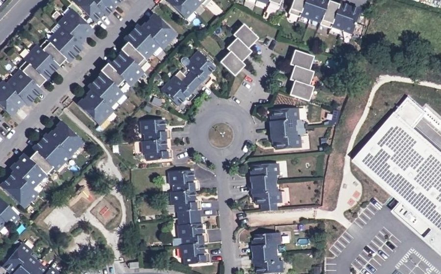 Vue aérienne du Rond-Point de la Tioule