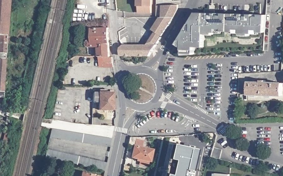 Vue aérienne du Rond-Point des Résistants et des Déportés