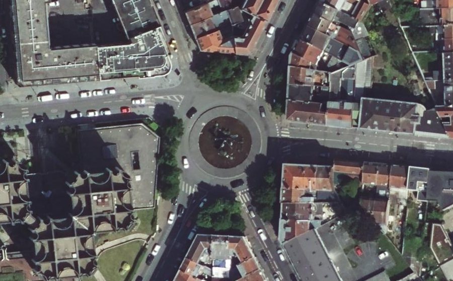 Vue aérienne du Place de la Solidarité