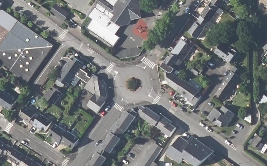 Vue aérienne du Rond-Point de la Déclaration des Droits de l'Homme