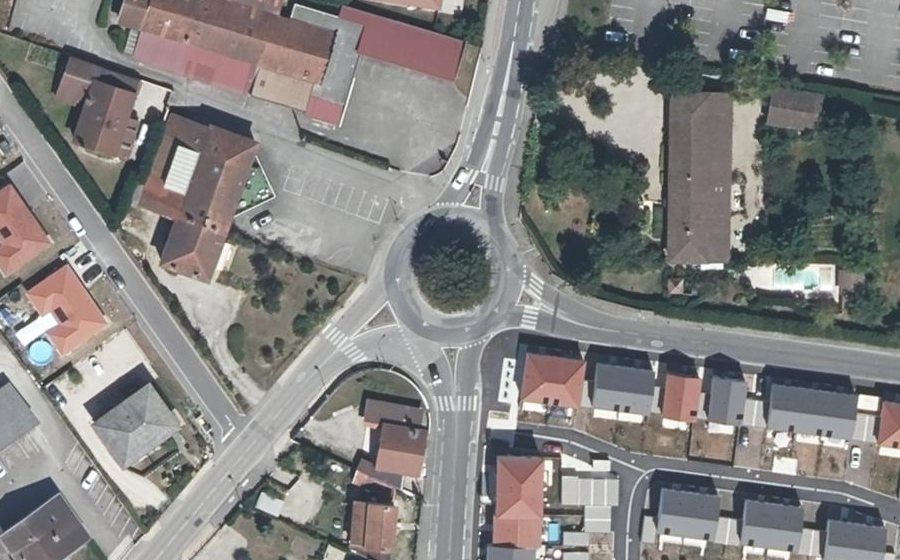 Vue aérienne du Rond-Point des Crêts
