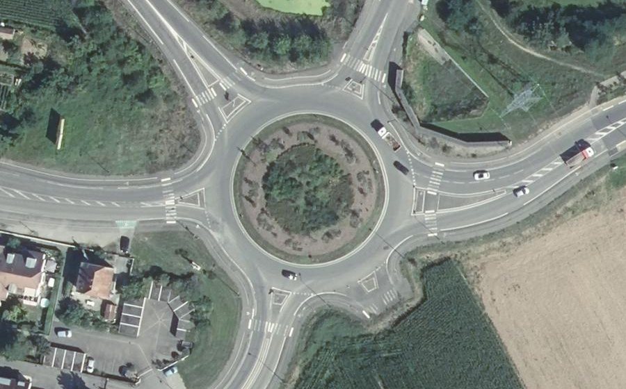 Vue aérienne du Rond-Point de la Croix Blanche