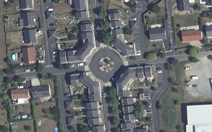 Vue aérienne du Carrefour des Poètes