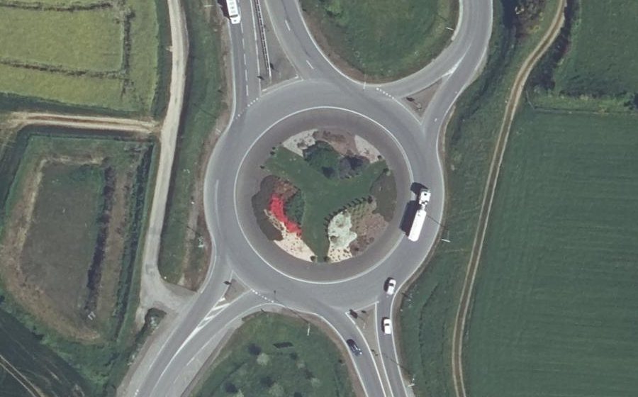 Vue aérienne du Rond-Point Triskell