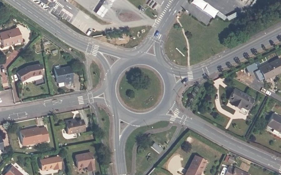 Vue aérienne du Rond-Point des Alliés