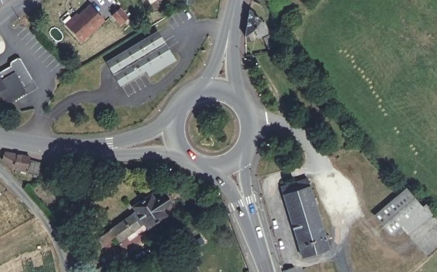 Vue aérienne du Rond-Point de Bagnoles