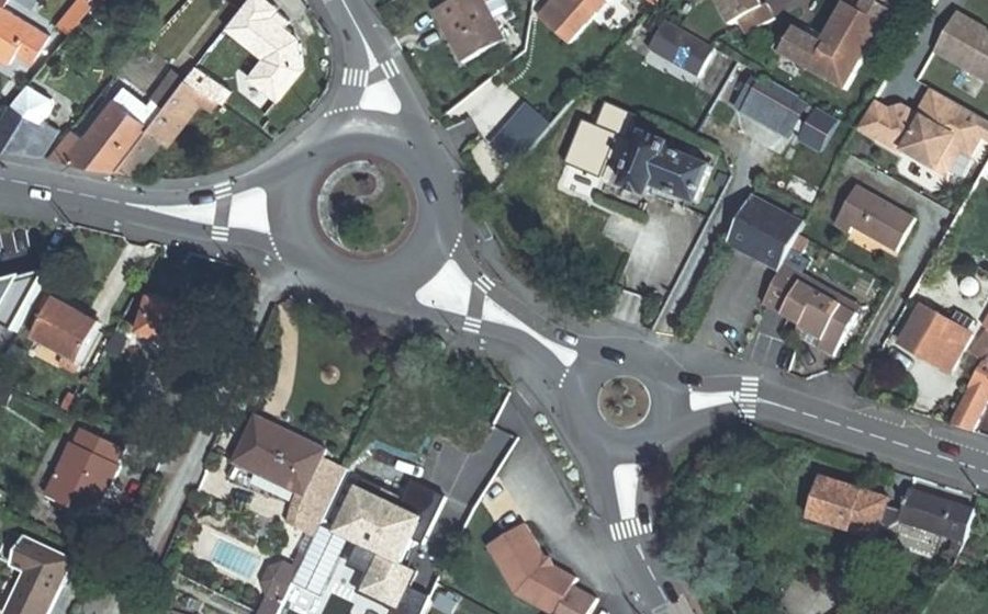 Vue aérienne du Rond-Point Le Sandier