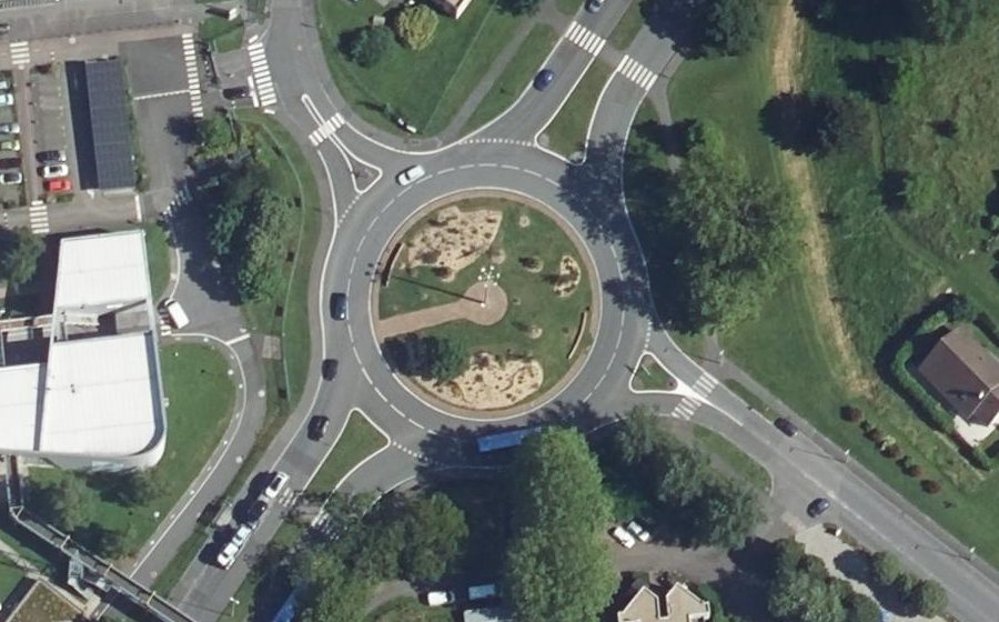 Vue aérienne du Rond-Point Guy Deniélou