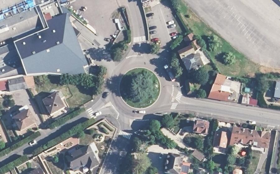 Vue aérienne du Rond-Point de la Croix Verte