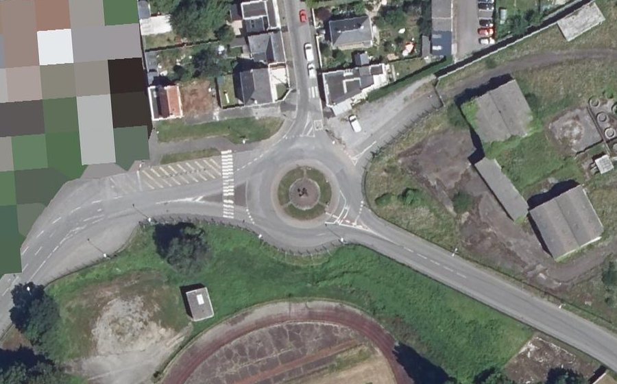 Vue aérienne du Rond-point de la Médaille Militaire