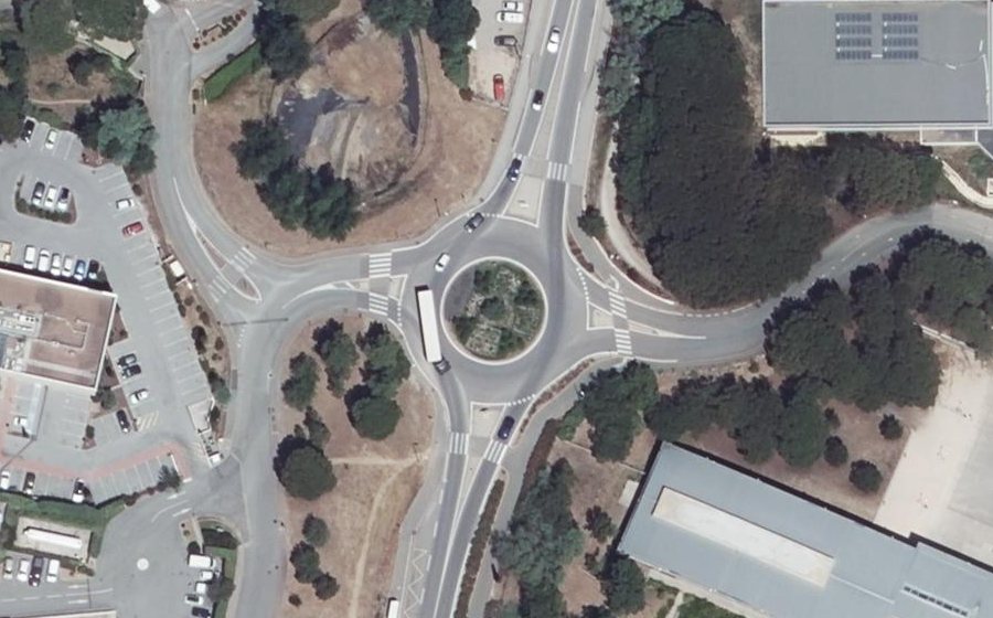 Vue aérienne du Rond-Point du Général Diego Brosset