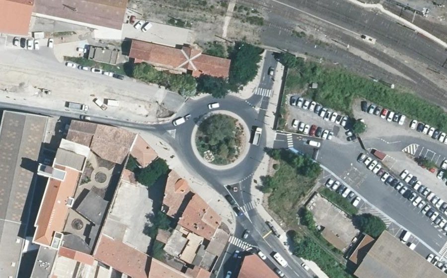 Vue aérienne du Rond-Point Paul-Émile Victor