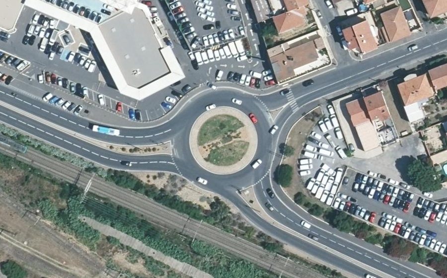 Vue aérienne du Rond-Point Winston Churchill