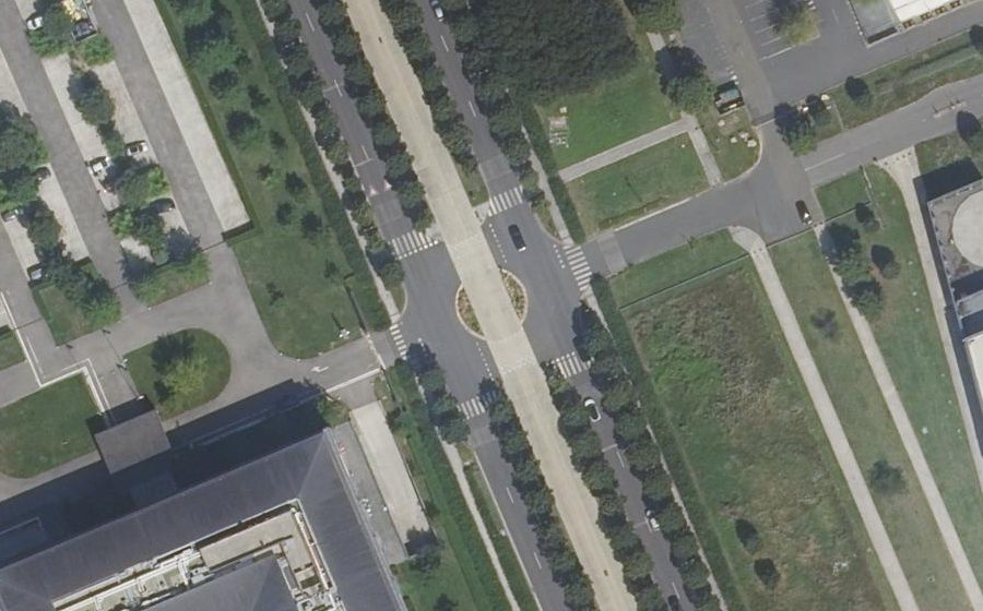Vue aérienne du Trait d'Union