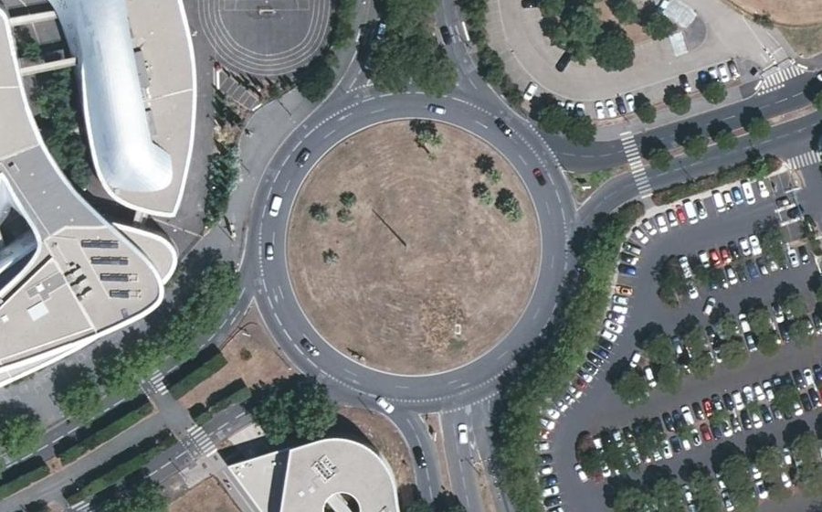 Vue aérienne du Place Odysseum