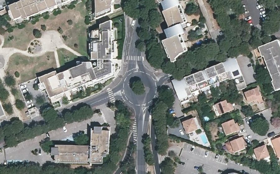 Vue aérienne du Rond-Point Charlotte Cooper