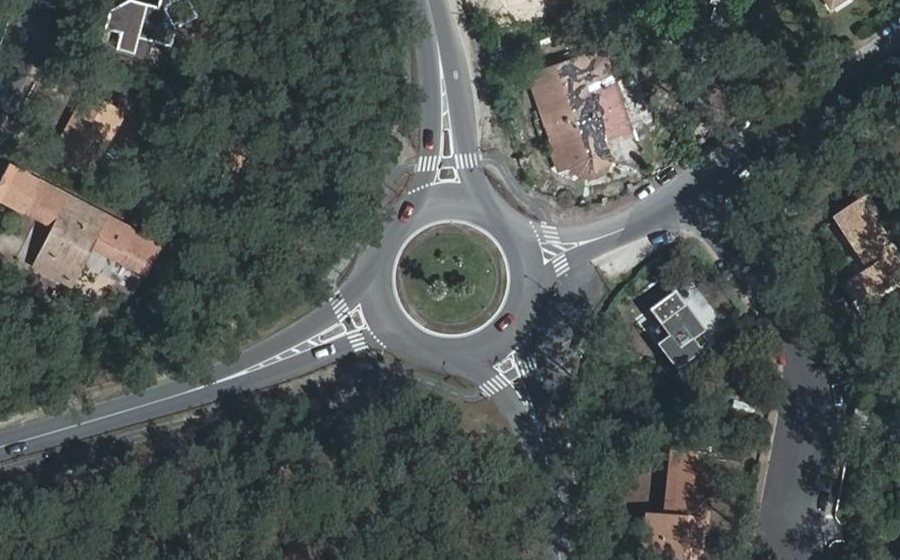 Vue aérienne du Rond-Point de l'Herbe