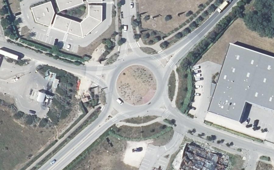 Vue aérienne du Rond-Point du Parc de Tesan