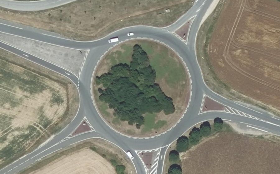 Vue aérienne du Rond-Point des Lapins