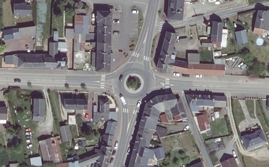 Vue aérienne du Rond-Point du Colonel O. W. Reed