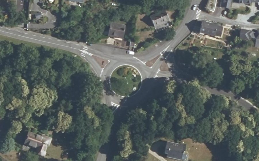 Vue aérienne du Rond-Point de la Brancherie dit du Chat