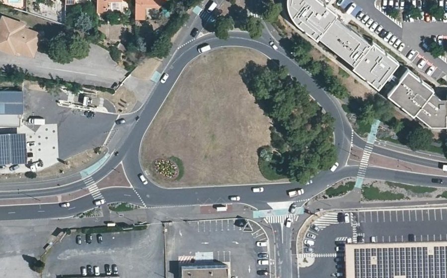 Vue aérienne du Rond-Point Georges Pompidou