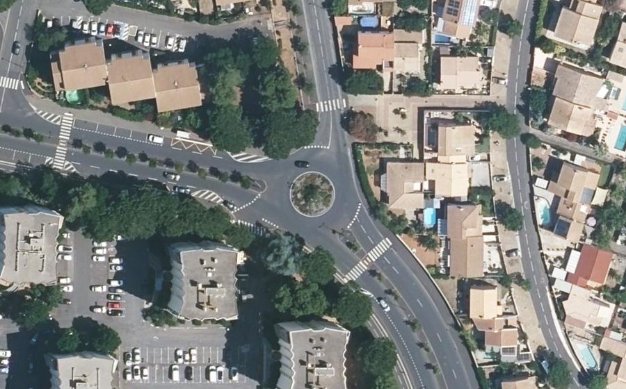Vue aérienne du Rond-Point Henri Laborit