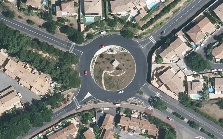 Vue aérienne du Rond-Point Jacques Chaban-Delmas