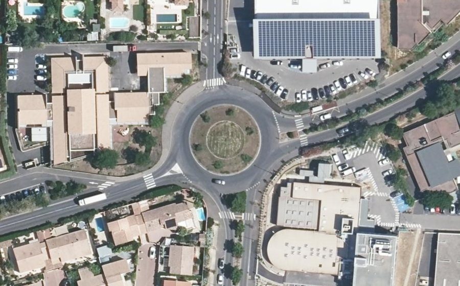 Vue aérienne du Rond-Point Ambroise Paré