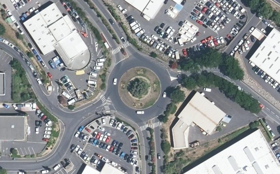 Vue aérienne du Rond-Point Aristide Briand