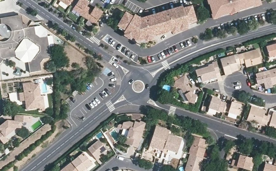 Vue aérienne du Rond-Point Monseigneur Coste