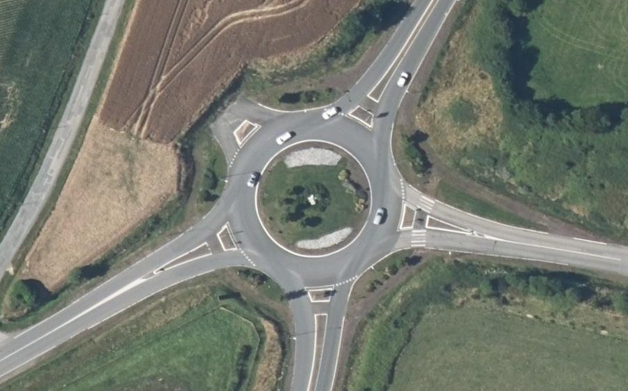 Vue aérienne du Giratoire des Pierres Blanches