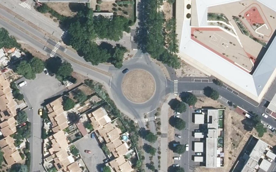 Vue aérienne du Rond-Point du Collège