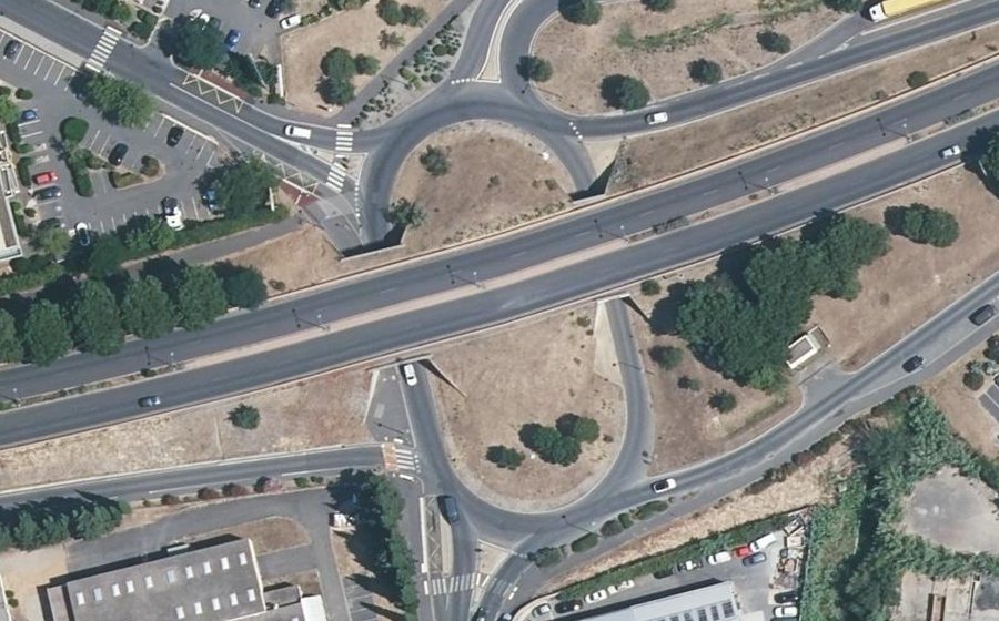 Vue aérienne du Rond-point Olympe de Gouges