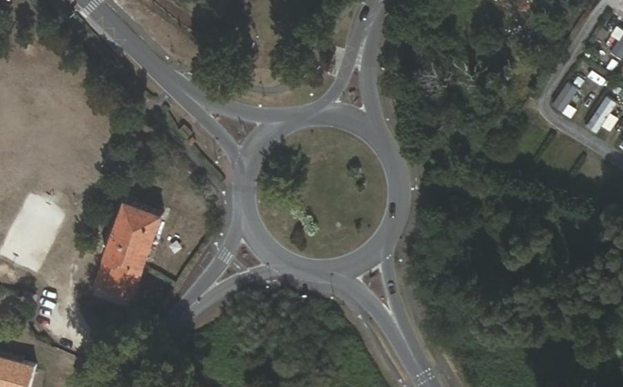 Vue aérienne du Rond-Point de la Baraque