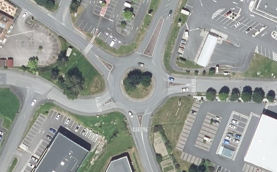 Vue aérienne du Carrefour du Rhin et Danube
