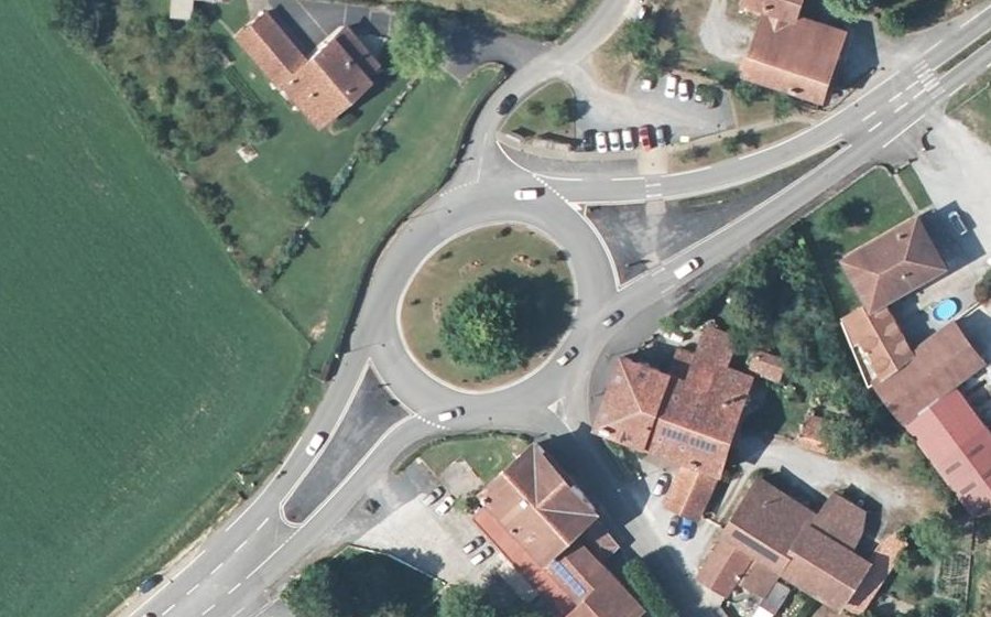 Vue aérienne du Rond-point de Larceveau